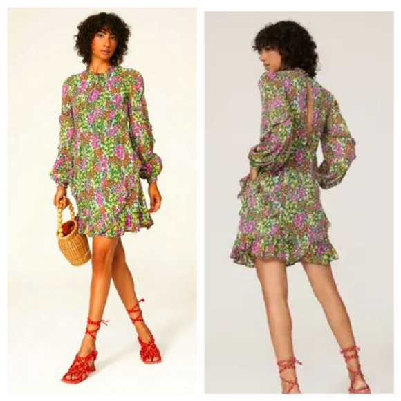 Banjanan Dresses & Skirts - Banjanan floral ruffled mini Lila dress size extra small